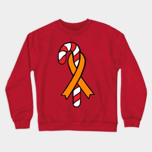 Candy Cane Awareness Ribbon (Orange) Crewneck Sweatshirt